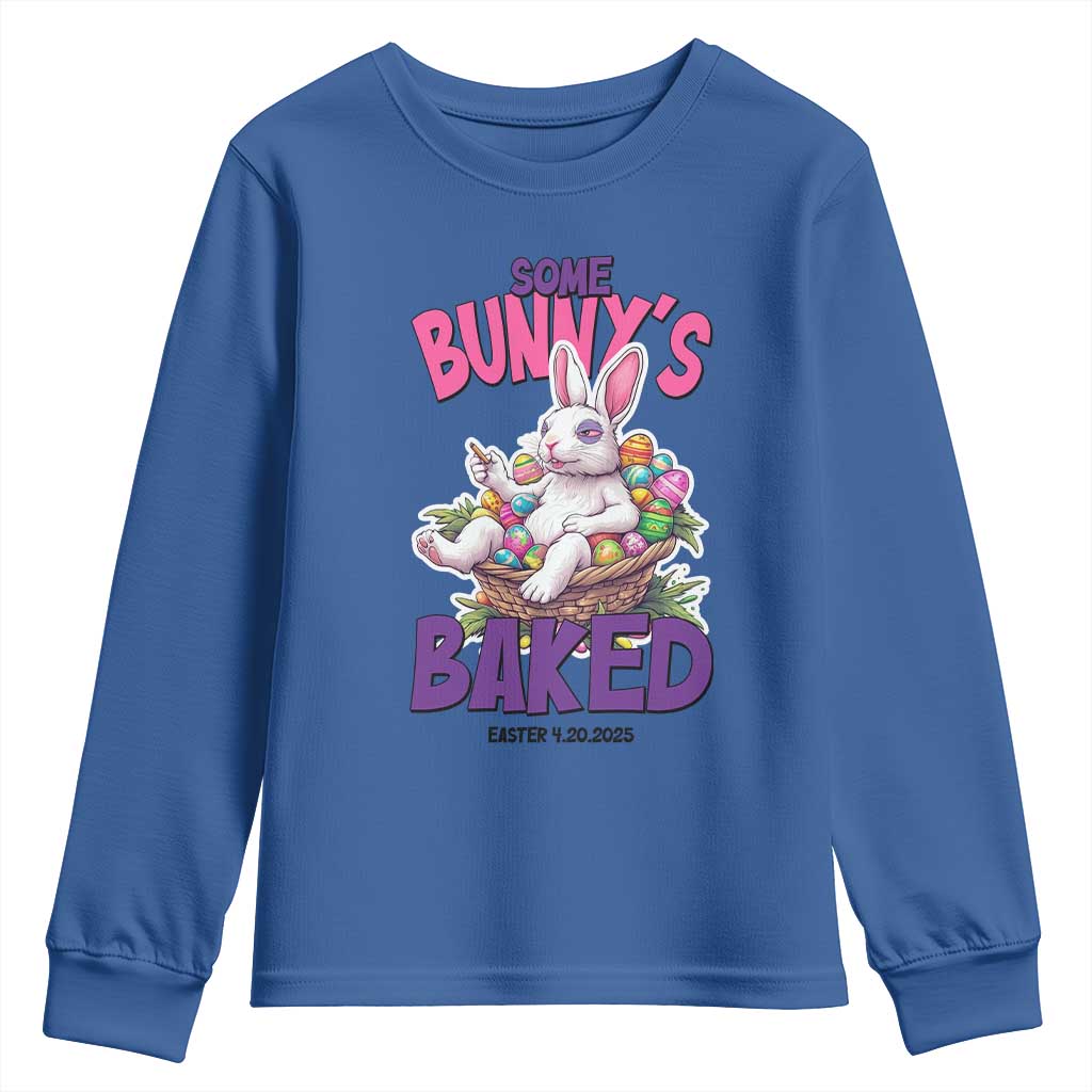 Happy 420 Easter Youth Sweatshirt Bunny Funny Weed Smoking Rabbit Cannabis 4/20 Day