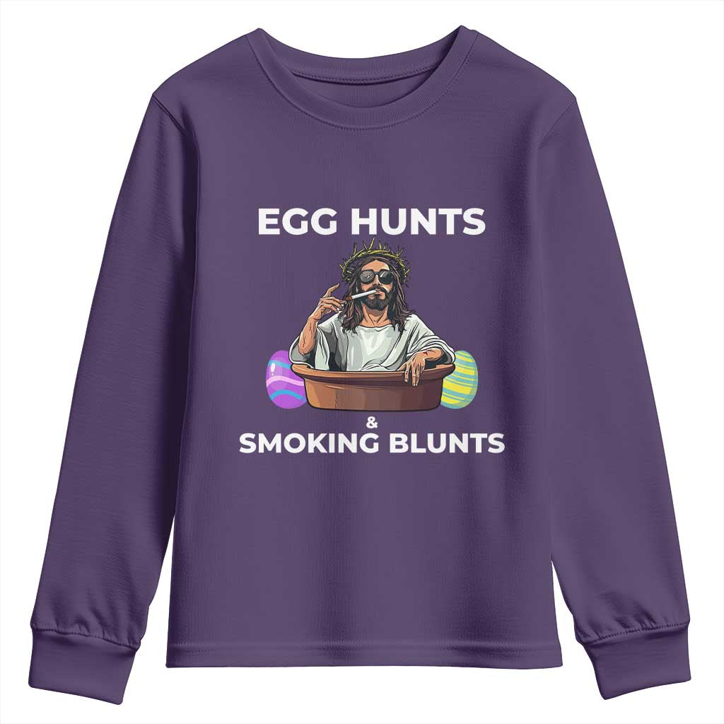 Happy 420 Easter Youth Sweatshirt Blunt Stoner