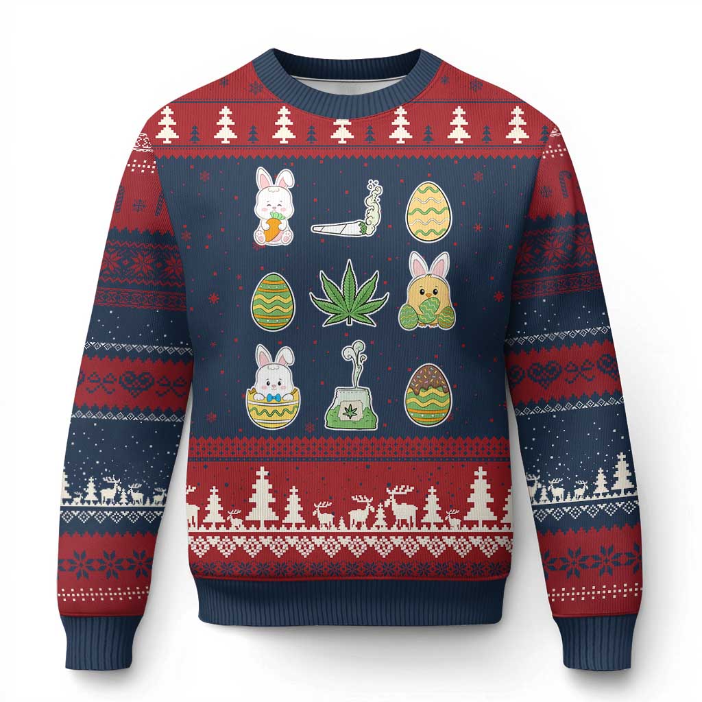 Happy 420 Easter Ugly Christmas Sweater - Wonder Print Shop