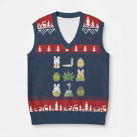 Happy 420 Easter V-Neck Knit Sweater Vest - Wonder Print Shop