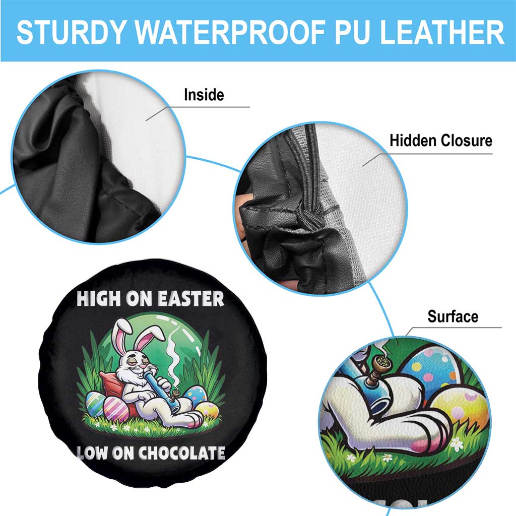 Happy 420 Easter Spare Tire Cover Funny Bunny Marijuana Cannabis Weed