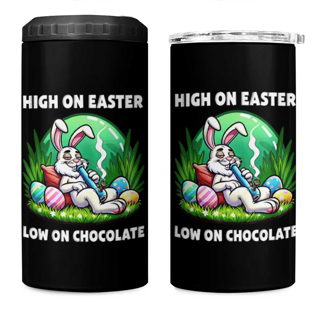 Happy 420 Easter 4 in 1 Can Cooler Tumbler Funny Bunny Marijuana Cannabis Weed