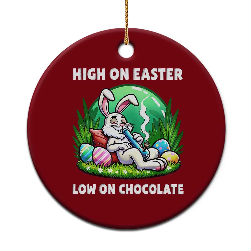 Happy 420 Easter Ceramic Ornament Funny Bunny Marijuana Cannabis Weed - Wonder Print Shop