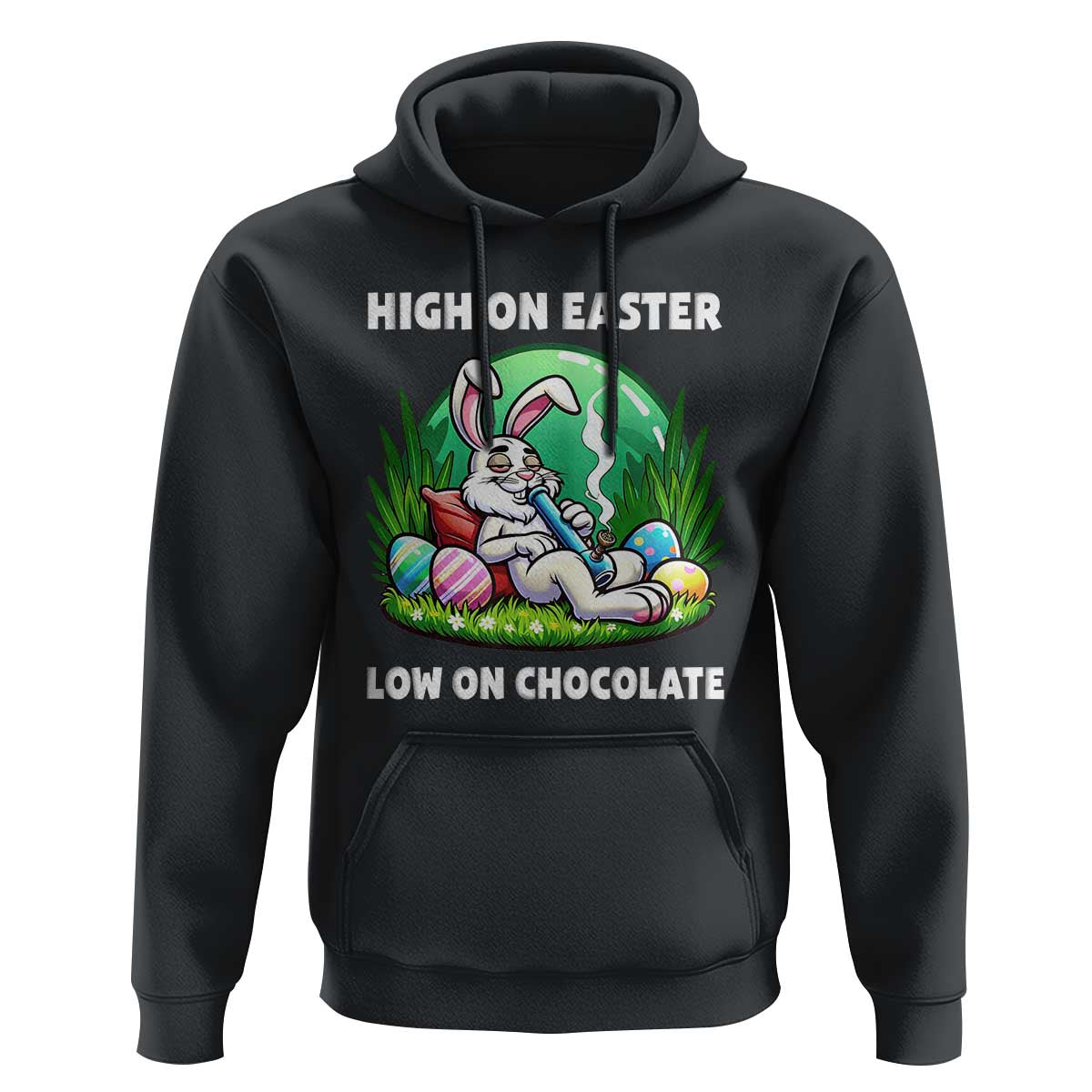 Happy 420 Easter Hoodie Funny Bunny Marijuana Cannabis Weed