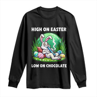 Happy 420 Easter Long Sleeve Shirt Funny Bunny Marijuana Cannabis Weed