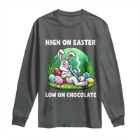 Happy 420 Easter Long Sleeve Shirt Funny Bunny Marijuana Cannabis Weed