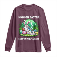 Happy 420 Easter Long Sleeve Shirt Funny Bunny Marijuana Cannabis Weed