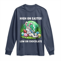 Happy 420 Easter Long Sleeve Shirt Funny Bunny Marijuana Cannabis Weed
