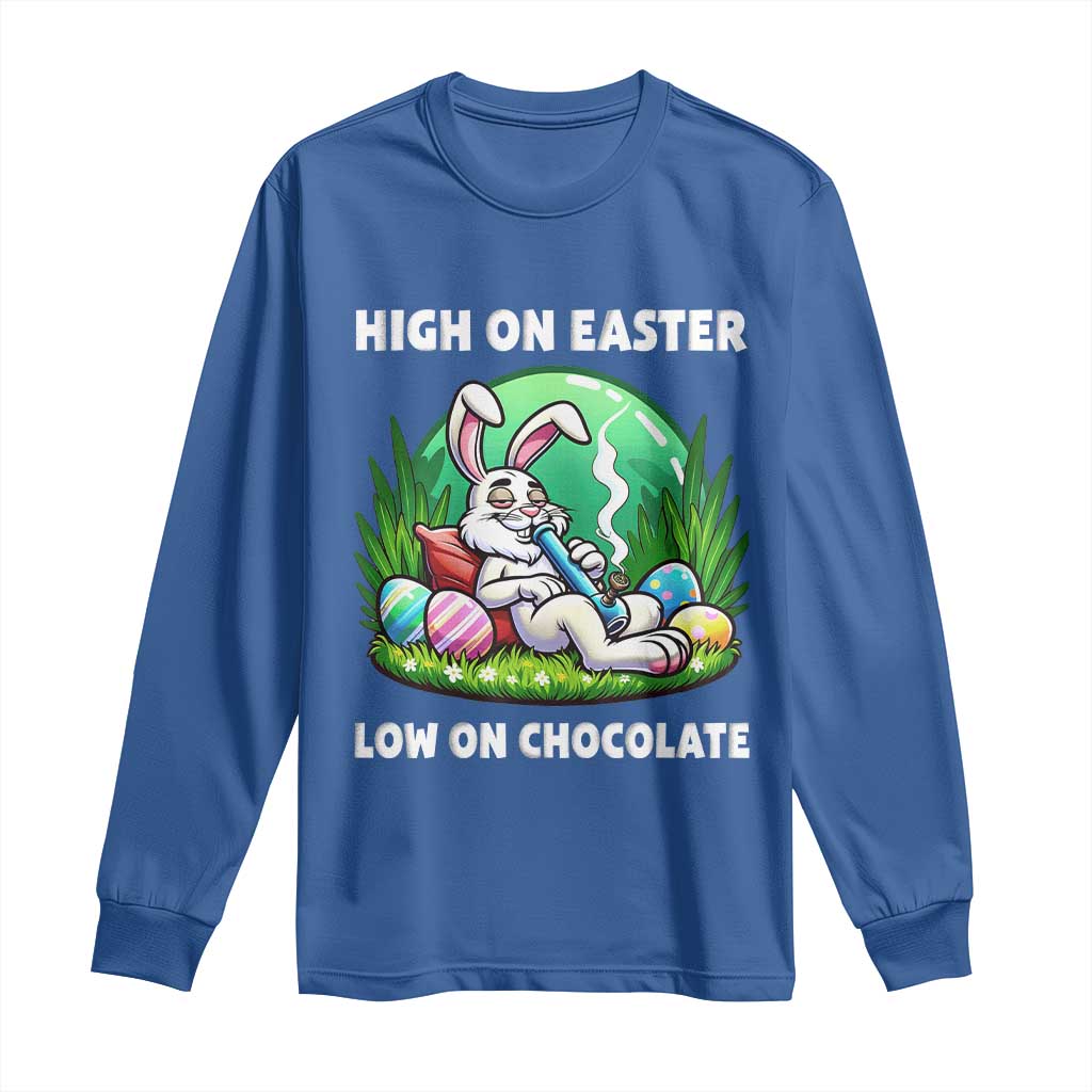 Happy 420 Easter Long Sleeve Shirt Funny Bunny Marijuana Cannabis Weed