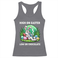 Happy 420 Easter Racerback Tank Top Funny Bunny Marijuana Cannabis Weed