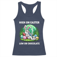 Happy 420 Easter Racerback Tank Top Funny Bunny Marijuana Cannabis Weed