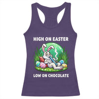 Happy 420 Easter Racerback Tank Top Funny Bunny Marijuana Cannabis Weed