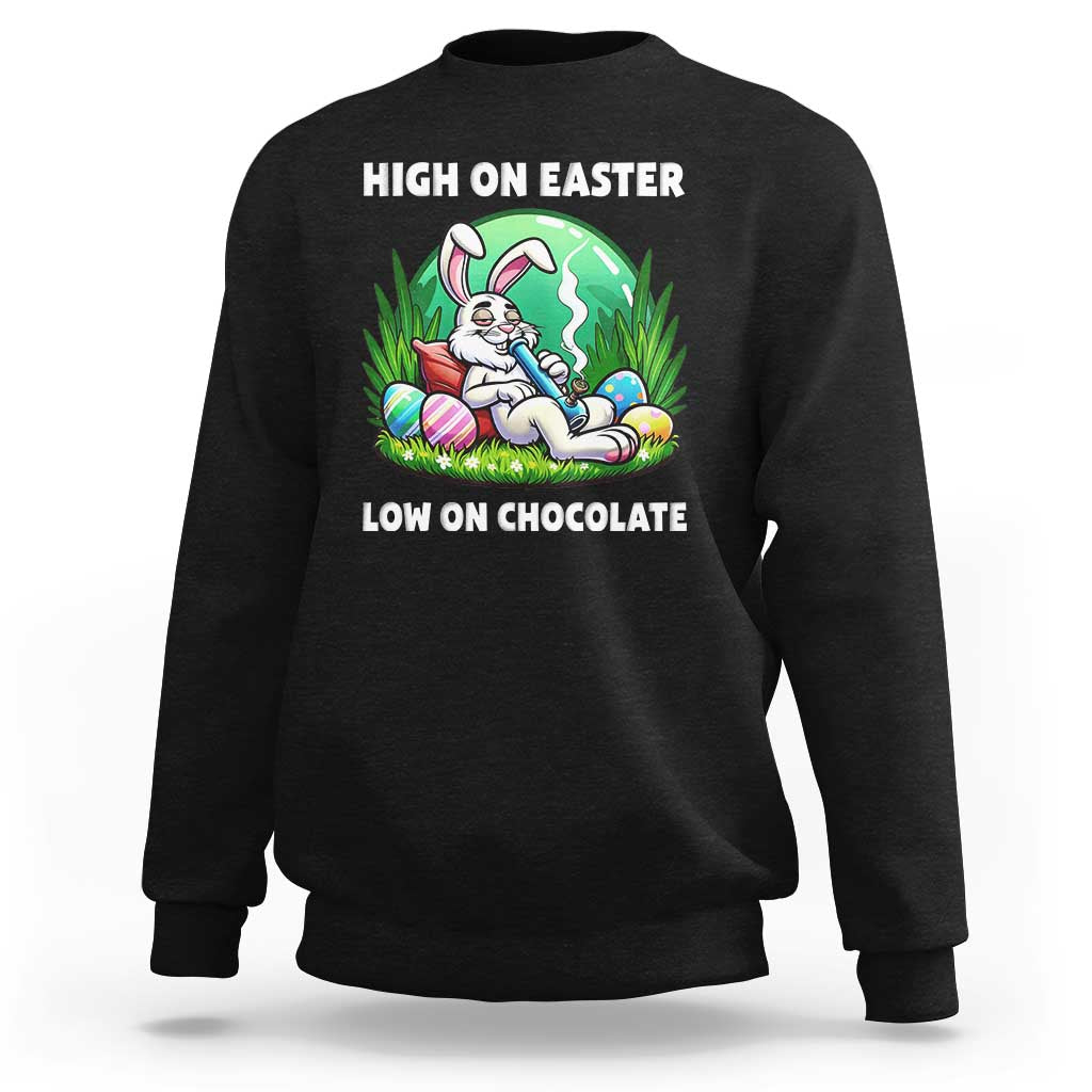Happy 420 Easter Sweatshirt Funny Bunny Marijuana Cannabis Weed