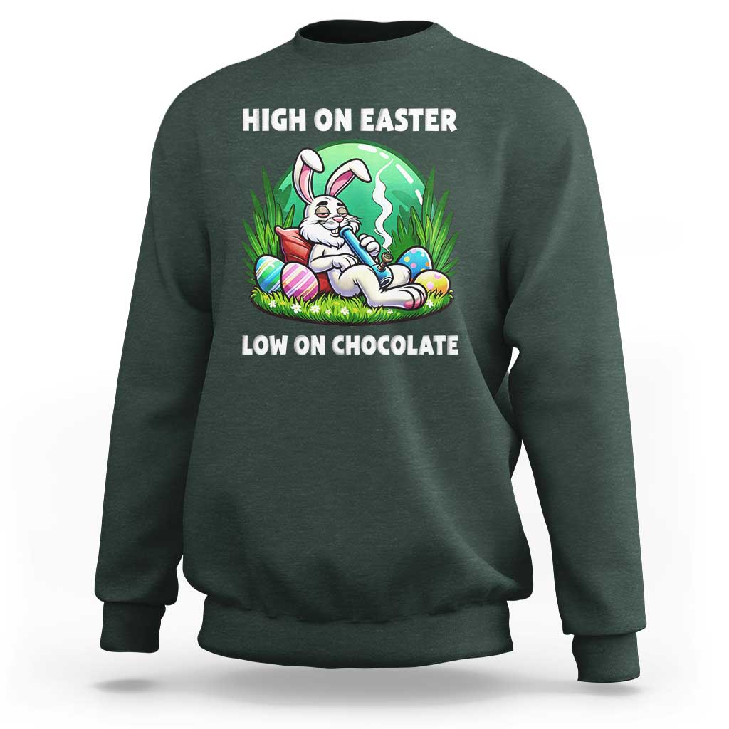 Happy 420 Easter Sweatshirt Funny Bunny Marijuana Cannabis Weed