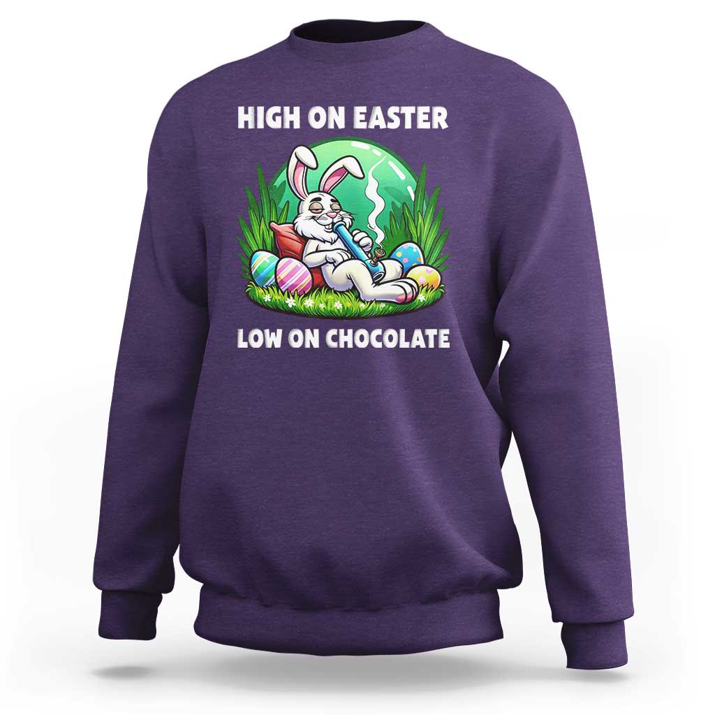 Happy 420 Easter Sweatshirt Funny Bunny Marijuana Cannabis Weed