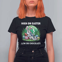 Happy 420 Easter T Shirt For Women Funny Bunny Marijuana Cannabis Weed