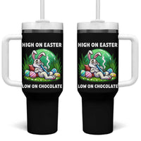 Happy 420 Easter Tumbler With Handle Funny Bunny Marijuana Cannabis Weed