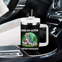 Happy 420 Easter Tumbler With Handle Funny Bunny Marijuana Cannabis Weed