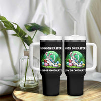 Happy 420 Easter Tumbler With Handle Funny Bunny Marijuana Cannabis Weed