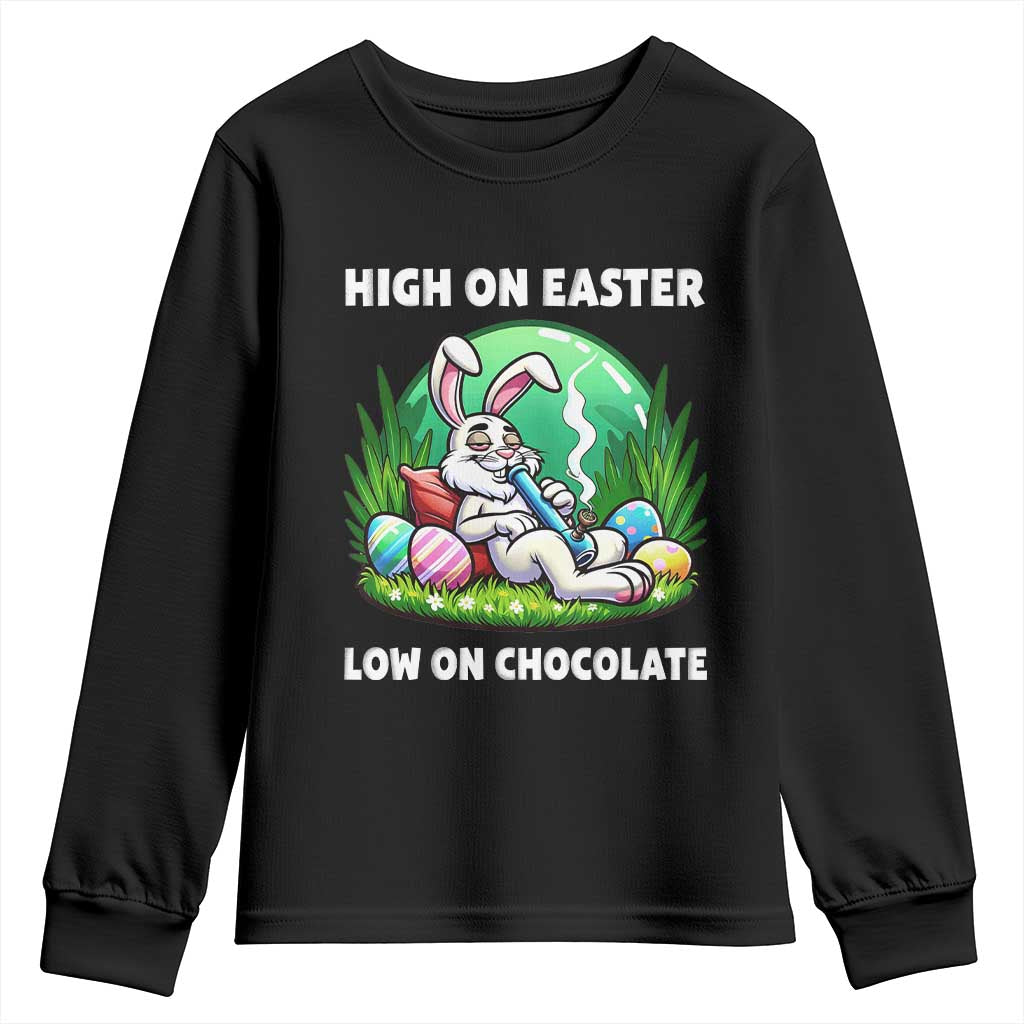 Happy 420 Easter Youth Sweatshirt Funny Bunny Marijuana Cannabis Weed
