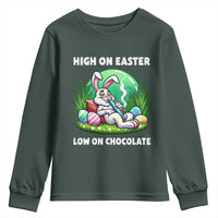 Happy 420 Easter Youth Sweatshirt Funny Bunny Marijuana Cannabis Weed