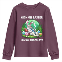 Happy 420 Easter Youth Sweatshirt Funny Bunny Marijuana Cannabis Weed