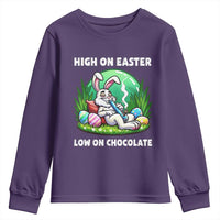 Happy 420 Easter Youth Sweatshirt Funny Bunny Marijuana Cannabis Weed