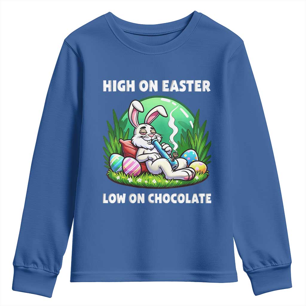 Happy 420 Easter Youth Sweatshirt Funny Bunny Marijuana Cannabis Weed