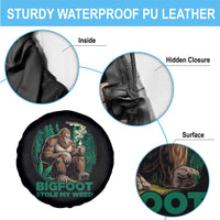 Funny Sasquatch Marijuana Spare Tire Cover Bigfoot Stole My Weed Vintage 420