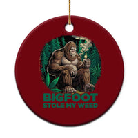 Funny Sasquatch Marijuana Ceramic Ornament Bigfoot Stole My Weed Vintage 420 - Wonder Print Shop