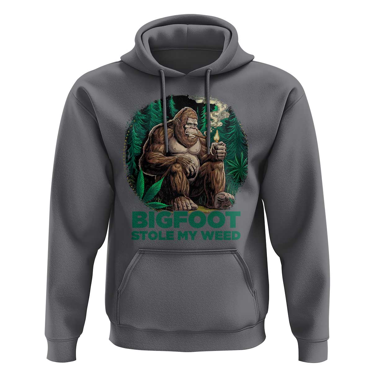 Funny Sasquatch Marijuana Hoodie Bigfoot Stole My Weed Vintage 420