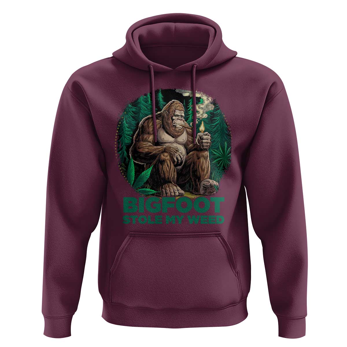 Funny Sasquatch Marijuana Hoodie Bigfoot Stole My Weed Vintage 420