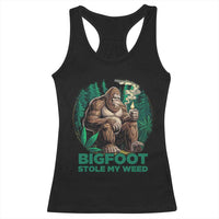 Funny Sasquatch Marijuana Racerback Tank Top Bigfoot Stole My Weed Vintage 420