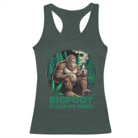 Funny Sasquatch Marijuana Racerback Tank Top Bigfoot Stole My Weed Vintage 420