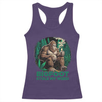 Funny Sasquatch Marijuana Racerback Tank Top Bigfoot Stole My Weed Vintage 420
