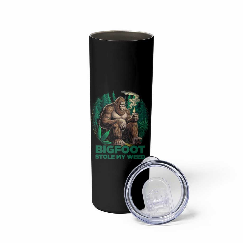 Funny Sasquatch Marijuana Skinny Tumbler Bigfoot Stole My Weed Vintage 420