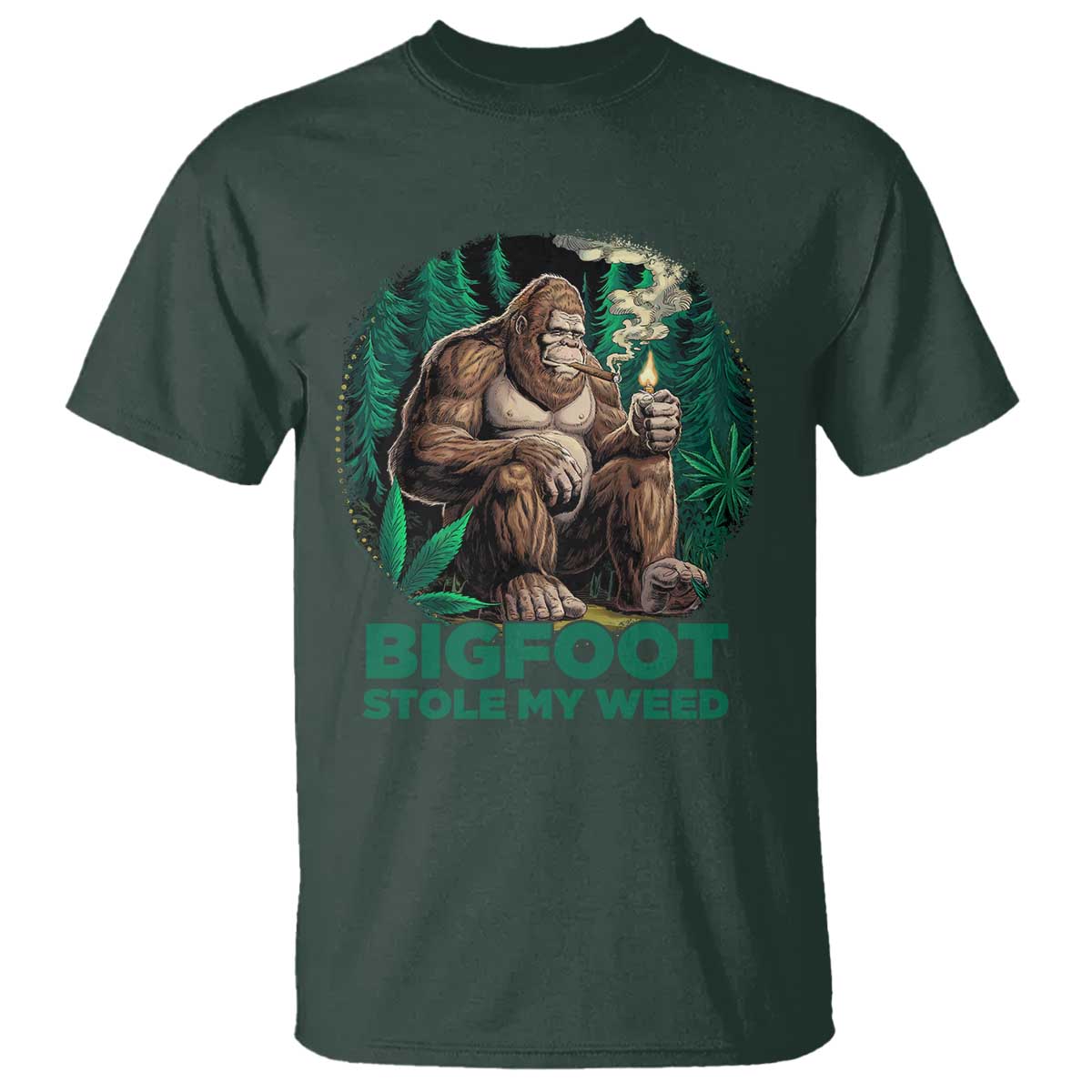 Funny Sasquatch Marijuana T Shirt Bigfoot Stole My Weed Vintage 420