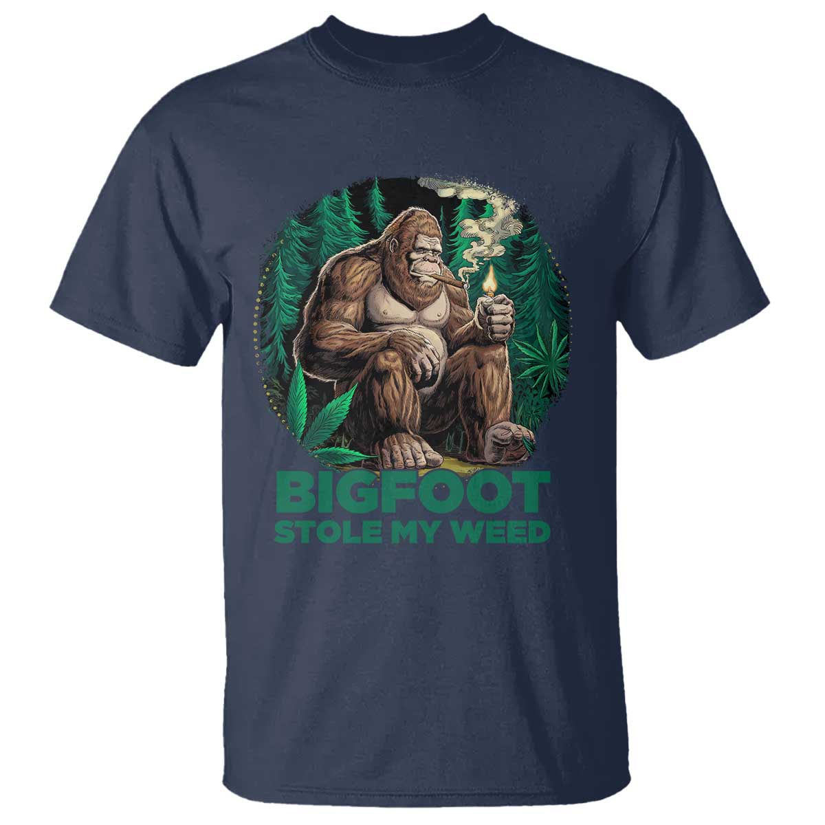 Funny Sasquatch Marijuana T Shirt Bigfoot Stole My Weed Vintage 420
