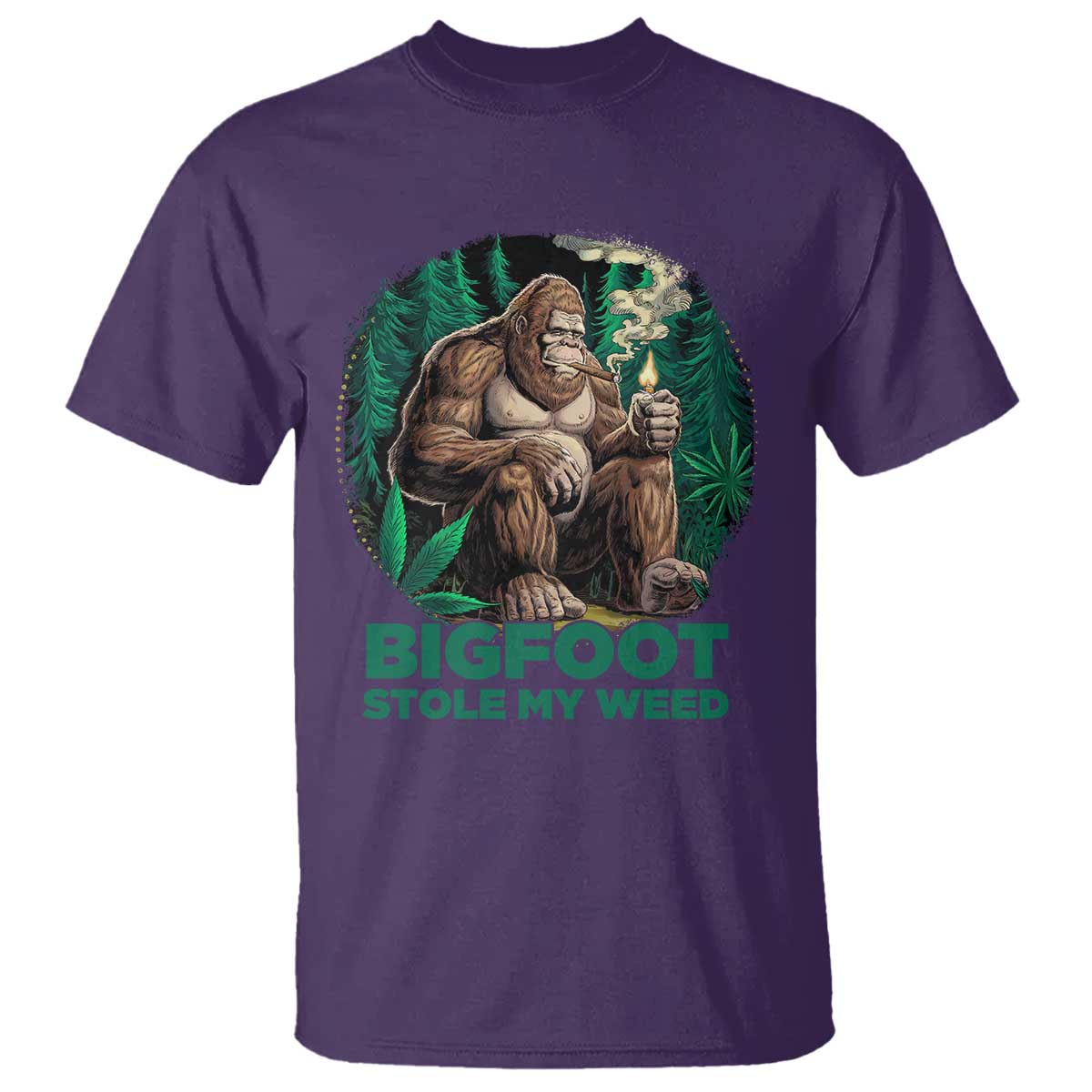 Funny Sasquatch Marijuana T Shirt Bigfoot Stole My Weed Vintage 420