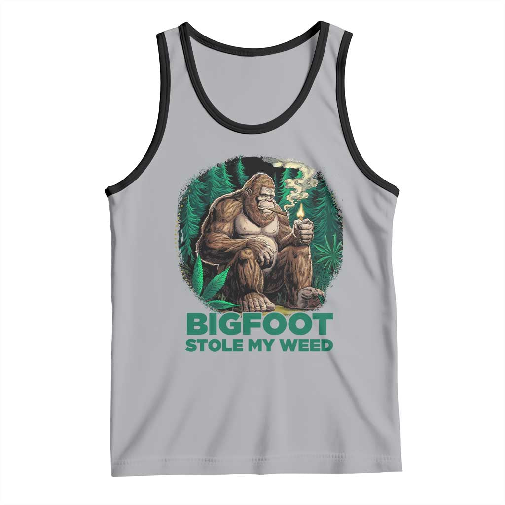 Funny Sasquatch Marijuana Tank Top Bigfoot Stole My Weed Vintage 420