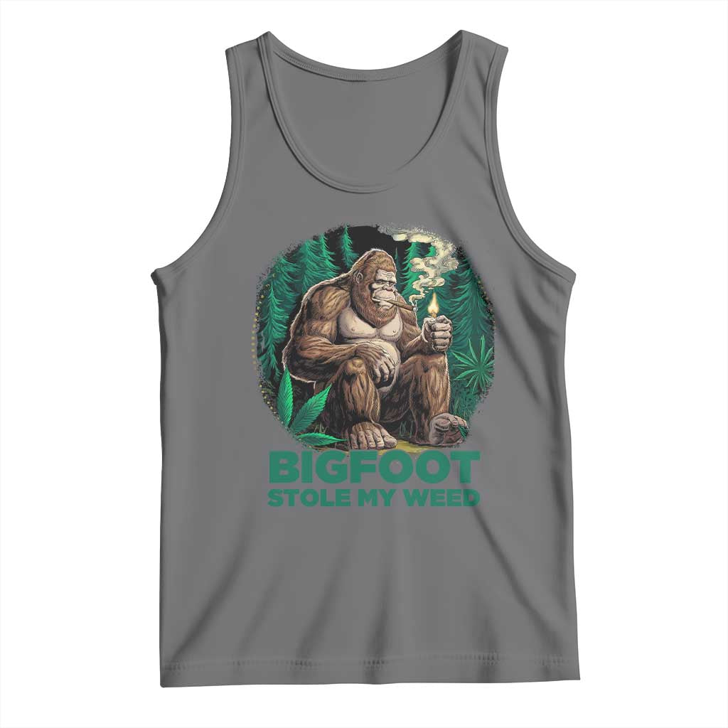 Funny Sasquatch Marijuana Tank Top Bigfoot Stole My Weed Vintage 420