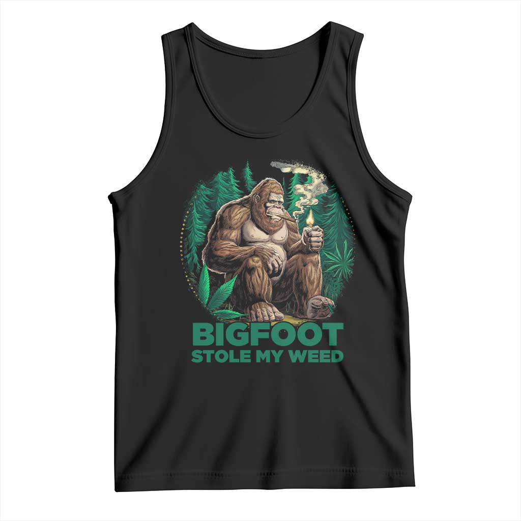 Funny Sasquatch Marijuana Tank Top Bigfoot Stole My Weed Vintage 420