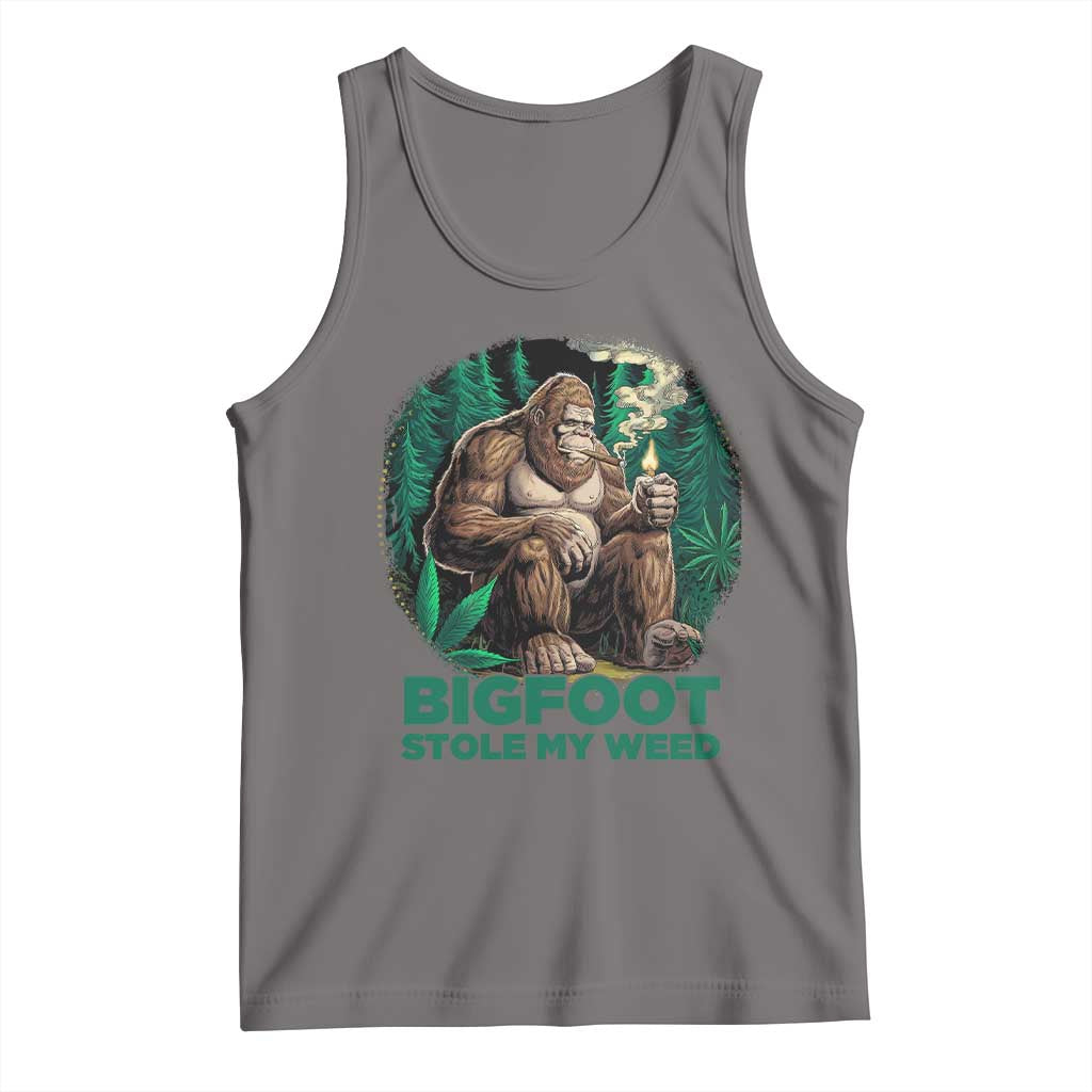 Funny Sasquatch Marijuana Tank Top Bigfoot Stole My Weed Vintage 420