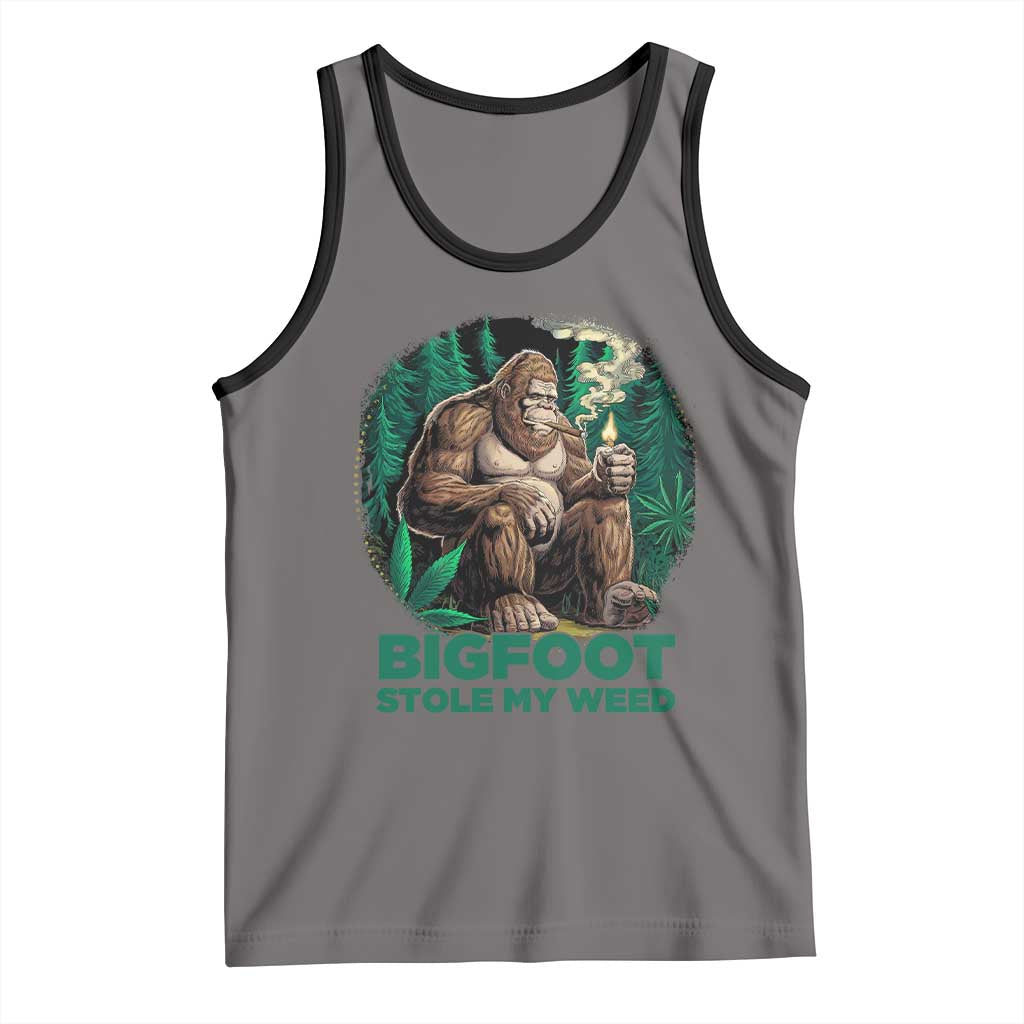 Funny Sasquatch Marijuana Tank Top Bigfoot Stole My Weed Vintage 420