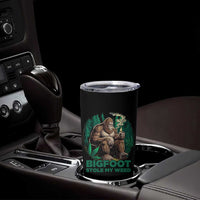 Funny Sasquatch Marijuana Tumbler Cup Bigfoot Stole My Weed Vintage 420
