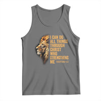 Christian Faith Tank Top Philippians 4:13 Religious Lion Strengthens