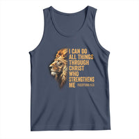 Christian Faith Tank Top Philippians 4:13 Religious Lion Strengthens