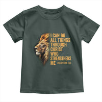Christian Faith Toddler T Shirt Philippians 4:13 Religious Lion Strengthens