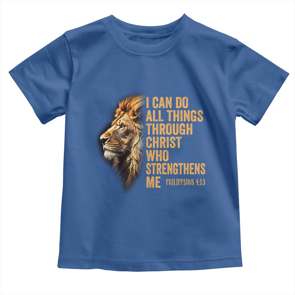 Christian Faith Toddler T Shirt Philippians 4:13 Religious Lion Strengthens