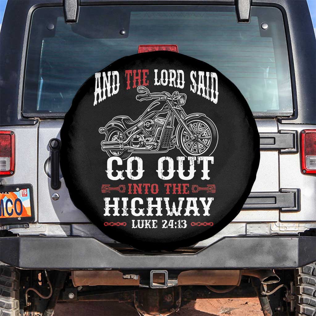 Christian Biker Spare Tire Cover Lord Said Go Out Into Highways Faith Motorcycle